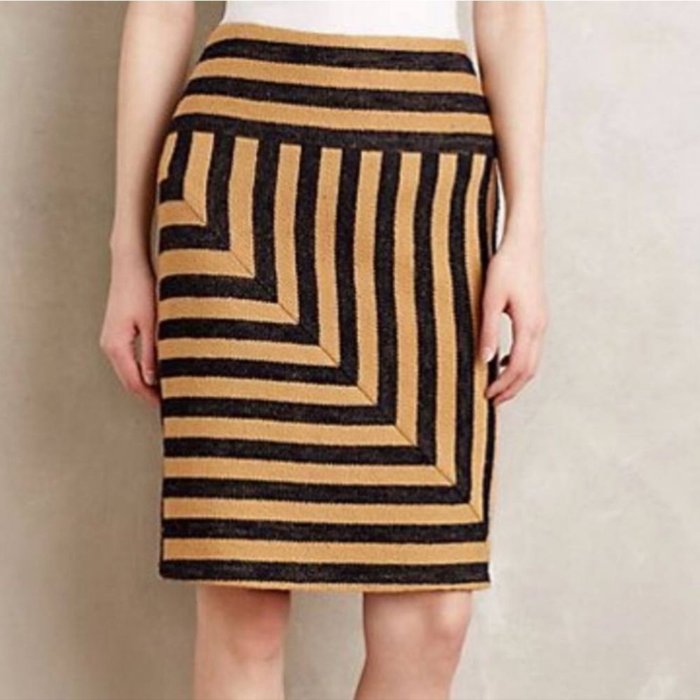 Anthropologie Eva Franco Lined Woven Geometric Pencil Skirt Women’s Size 6